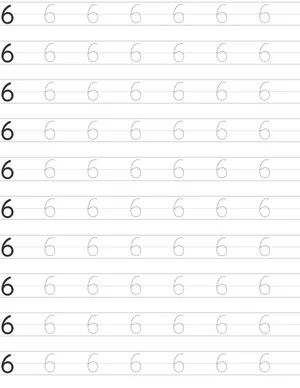 Writing number 6