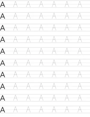 Writing uppercase letter A