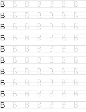 Writing uppercase letter B