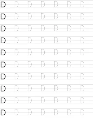 Writing uppercase letter D