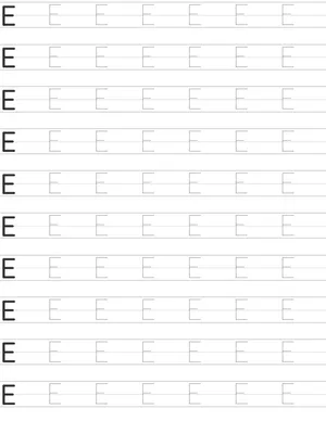 Writing uppercase letter E