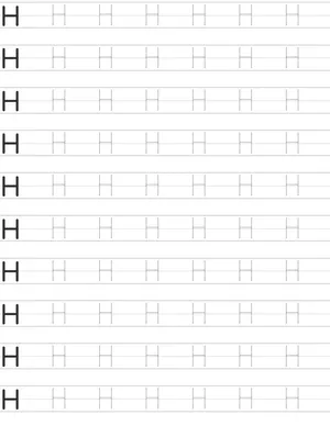 Writing uppercase letter H