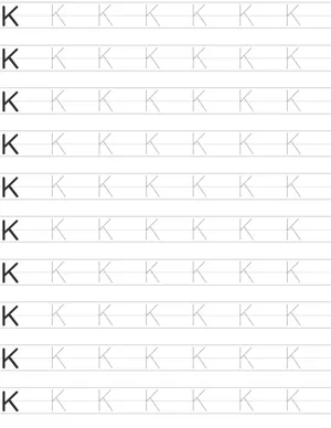 Writing uppercase letter K