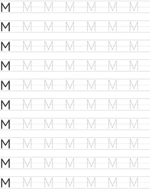 Writing uppercase letter M