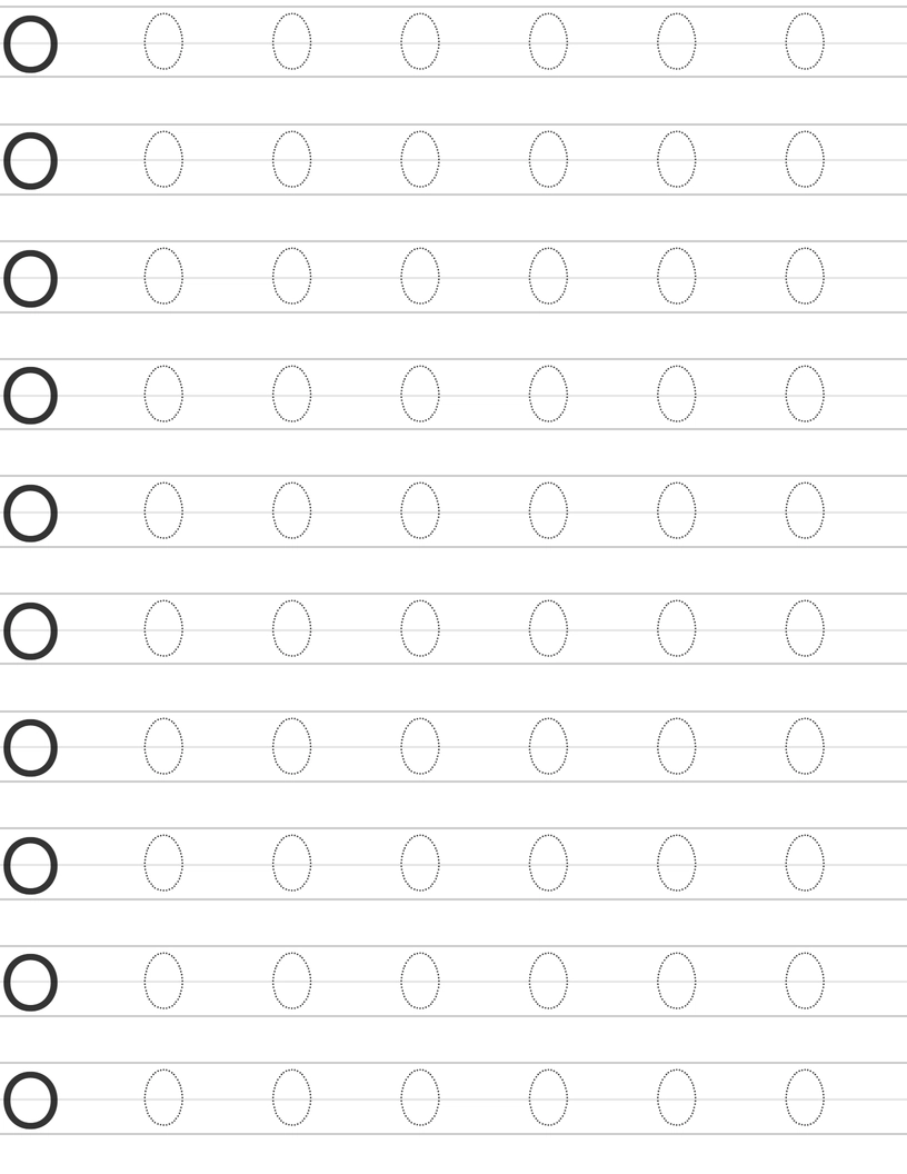 Writing uppercase letter O worksheet