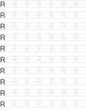 Writing uppercase letter R