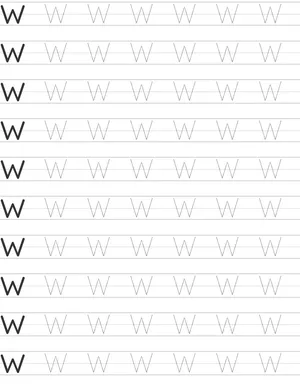 Writing uppercase letter W