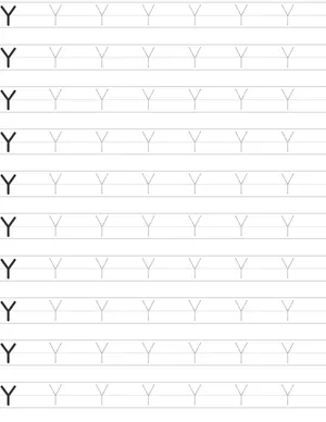 Writing uppercase letter Y