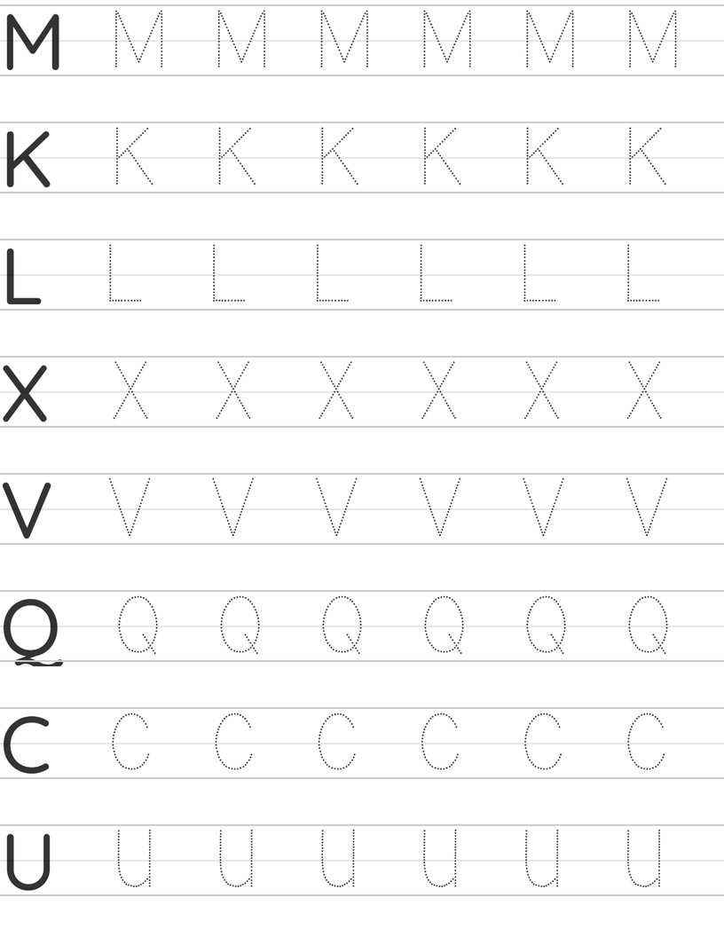 Writing uppercase letters A-Z worksheet