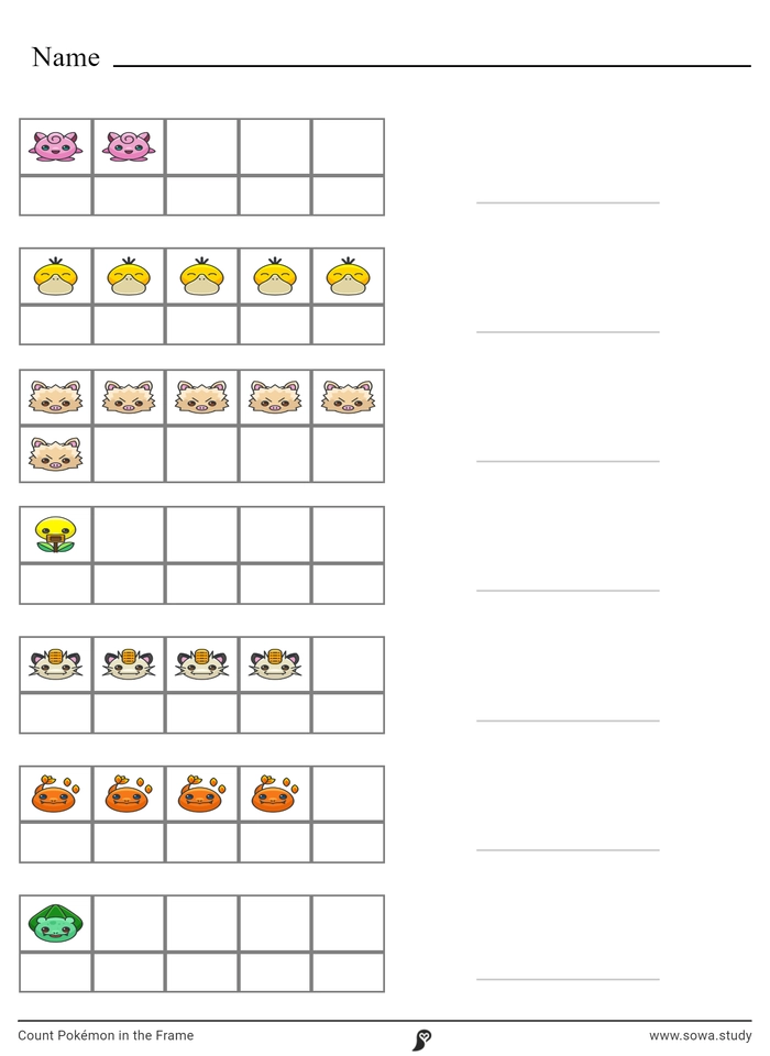 Count Pokémon in the Frame  worksheet