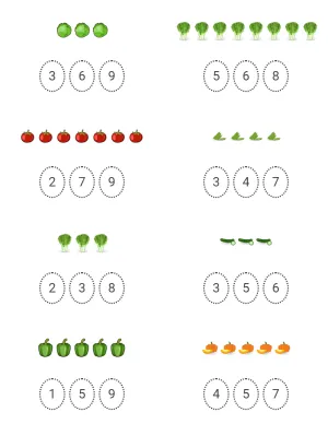 Circle the number of shapes