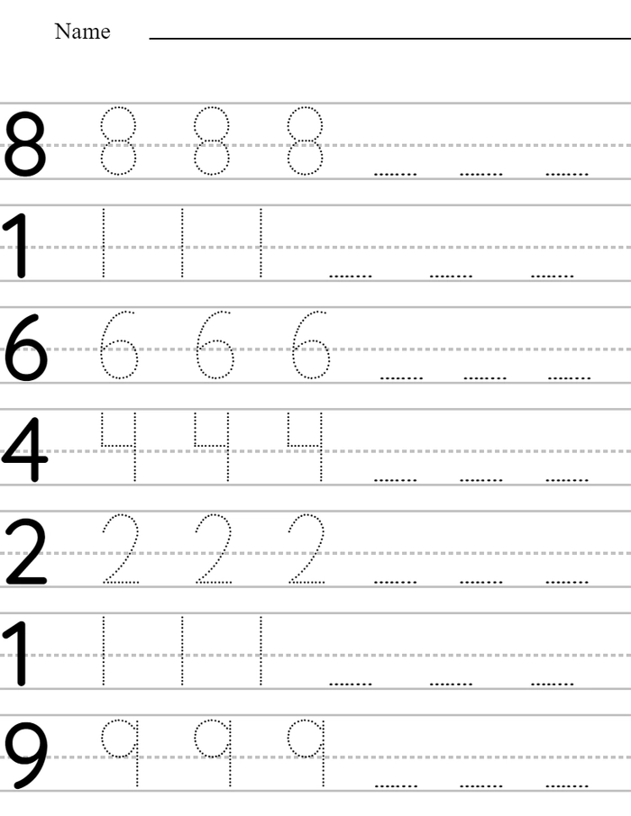Pisanie cyfr od 0 do 9  worksheet