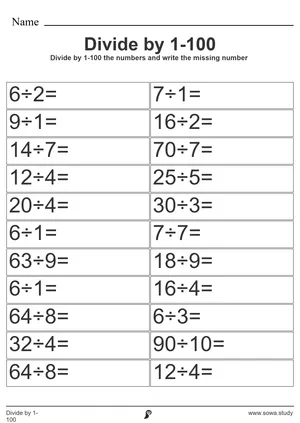 Divide by 1-100
