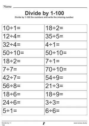 Divide by 1-100