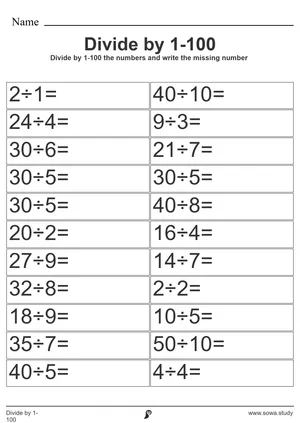 Divide by 1-100