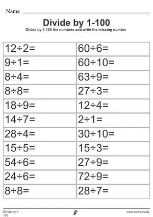Divide by 1-100