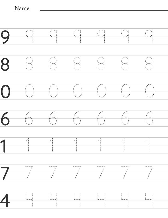 Writing numbers 0-9 Tracking Number Worksheet worksheet