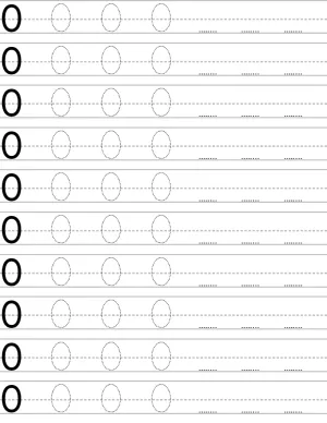 Number Zero 0 Writing Skills with Printable Tracing Worksheets