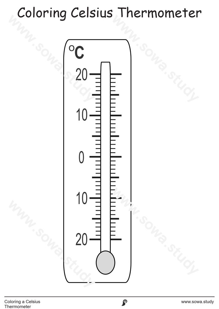 Coloring a  Celsius Thermometer worksheet