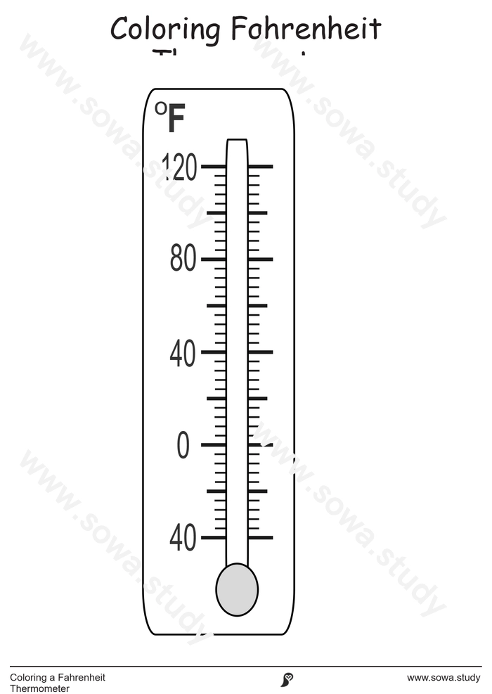 Colorear un termómetro Fahrenheit – versión 1