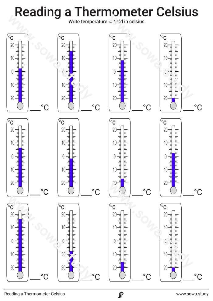 Reading a Thermometer: Celsius – version 4