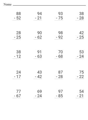 Double-Digit Subtraction for Kids