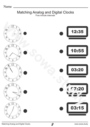 Matching Analog and Digital Clocks