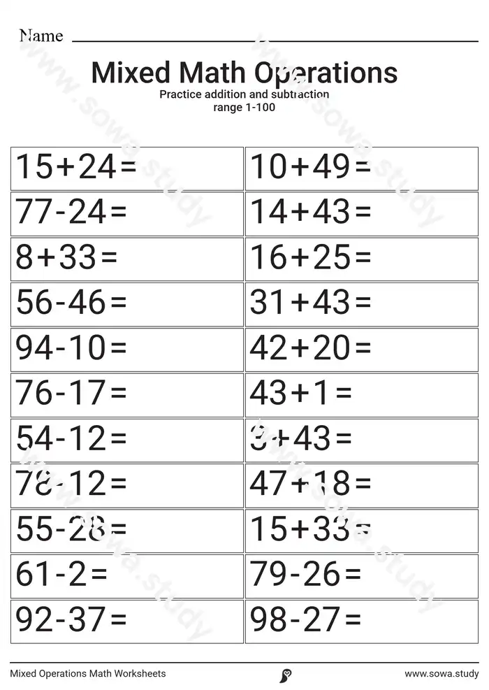 Mixed Operations Math Worksheets Mixed Operations Math Worksheets worksheet
