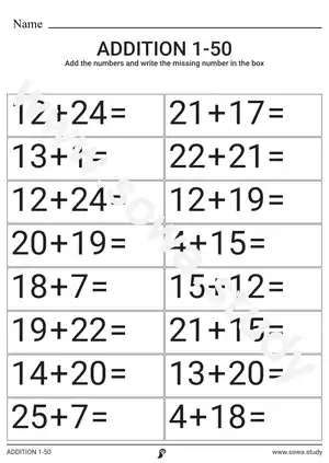 ADDITION 1-50