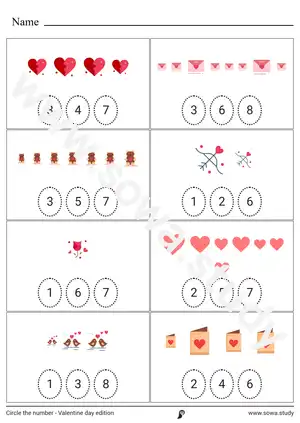 Circle the number - Valentine day edition