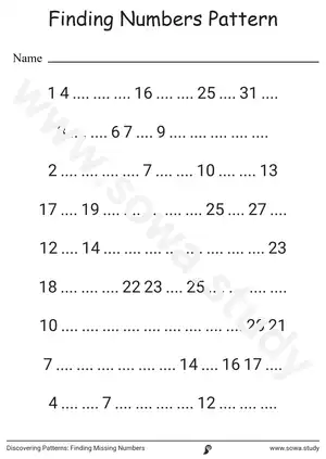 Discovering Patterns: Finding Missing Numbers 