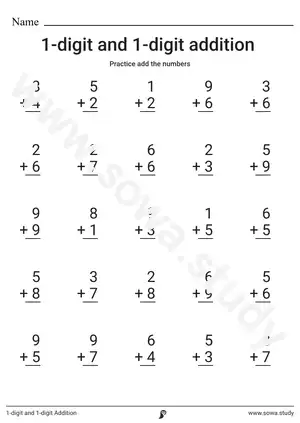 1-digit and 1-digit Addition