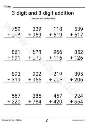3-digit and 3-digit Addition