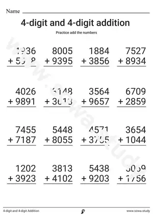 4-digit and 4-digit Addition
