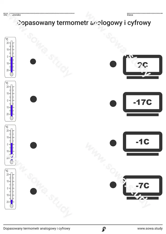 Dopasuj termometr do temperatury – wersja 1