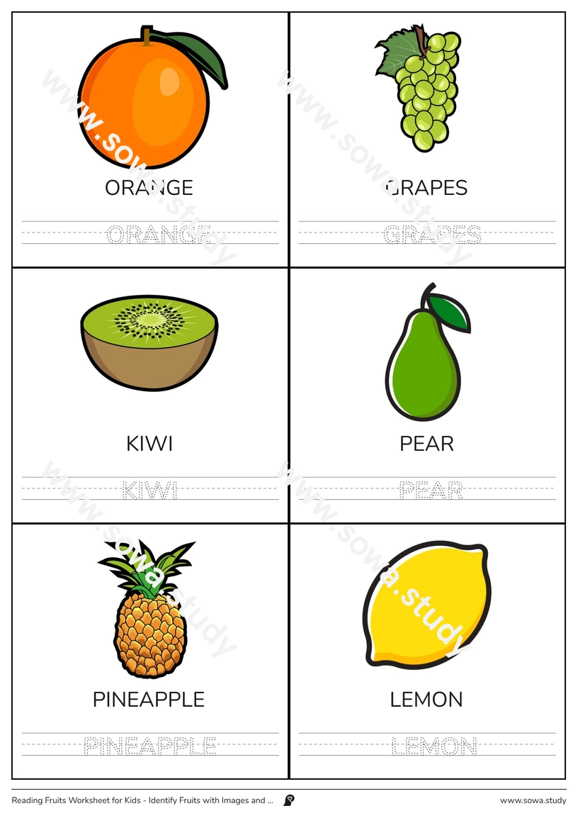 Read and Write Fruit Names – printable worksheet