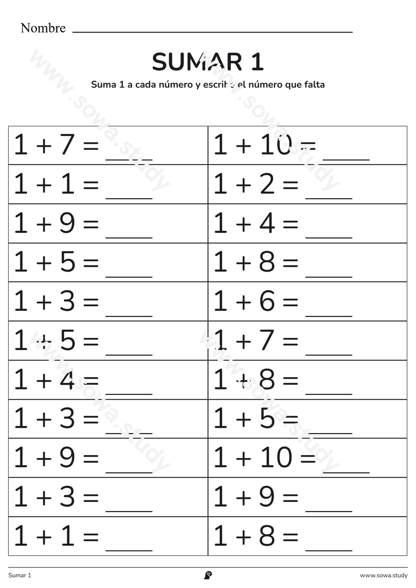 Sumar 1 – ficha para imprimir