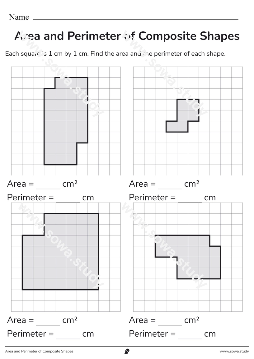 Area and Perimeter of Composite Shapes – printable worksheet