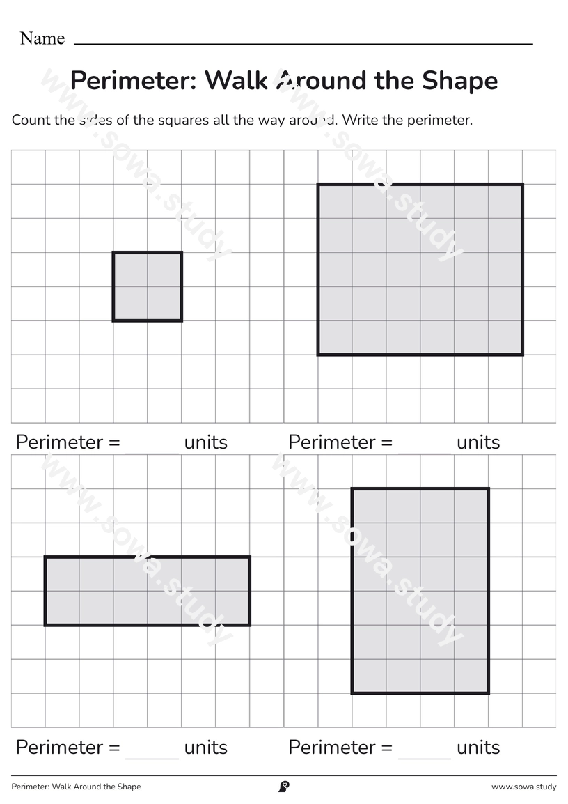 Perimeter: Walk Around the Shape – printable worksheet