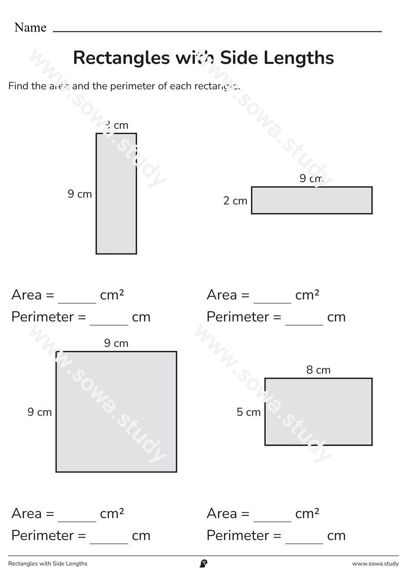 Rectangles with Side Lengths – printable worksheet