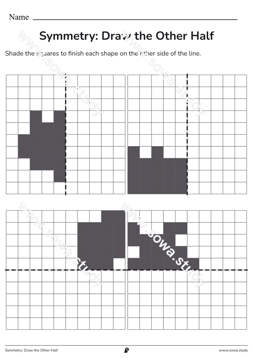 Symmetry: Draw the Other Half – printable worksheet