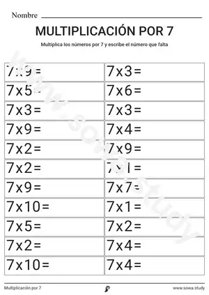 Multiplicación por 7