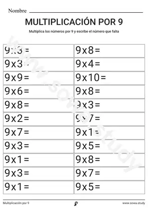 Multiplicación por 9