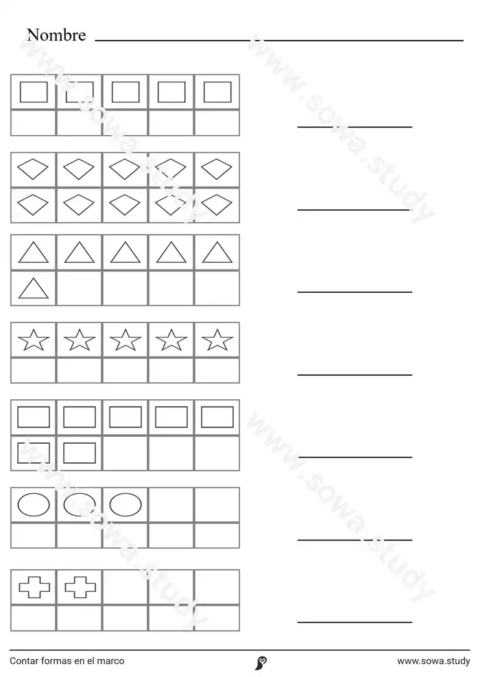 Contar formas en el marco Contar formas en el marco worksheet