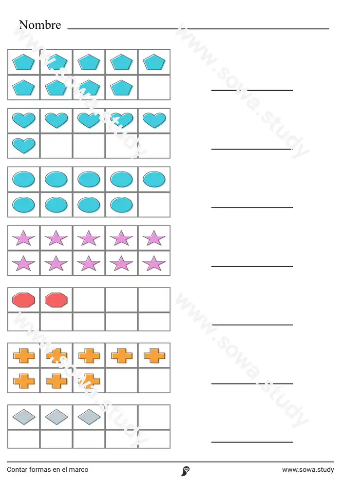 Contar formas en el marco Contar formas en el marco worksheet