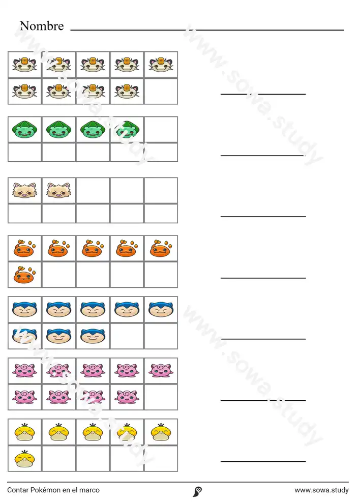 Contar Pokémon en el marco Contar Pokémon en el marco worksheet