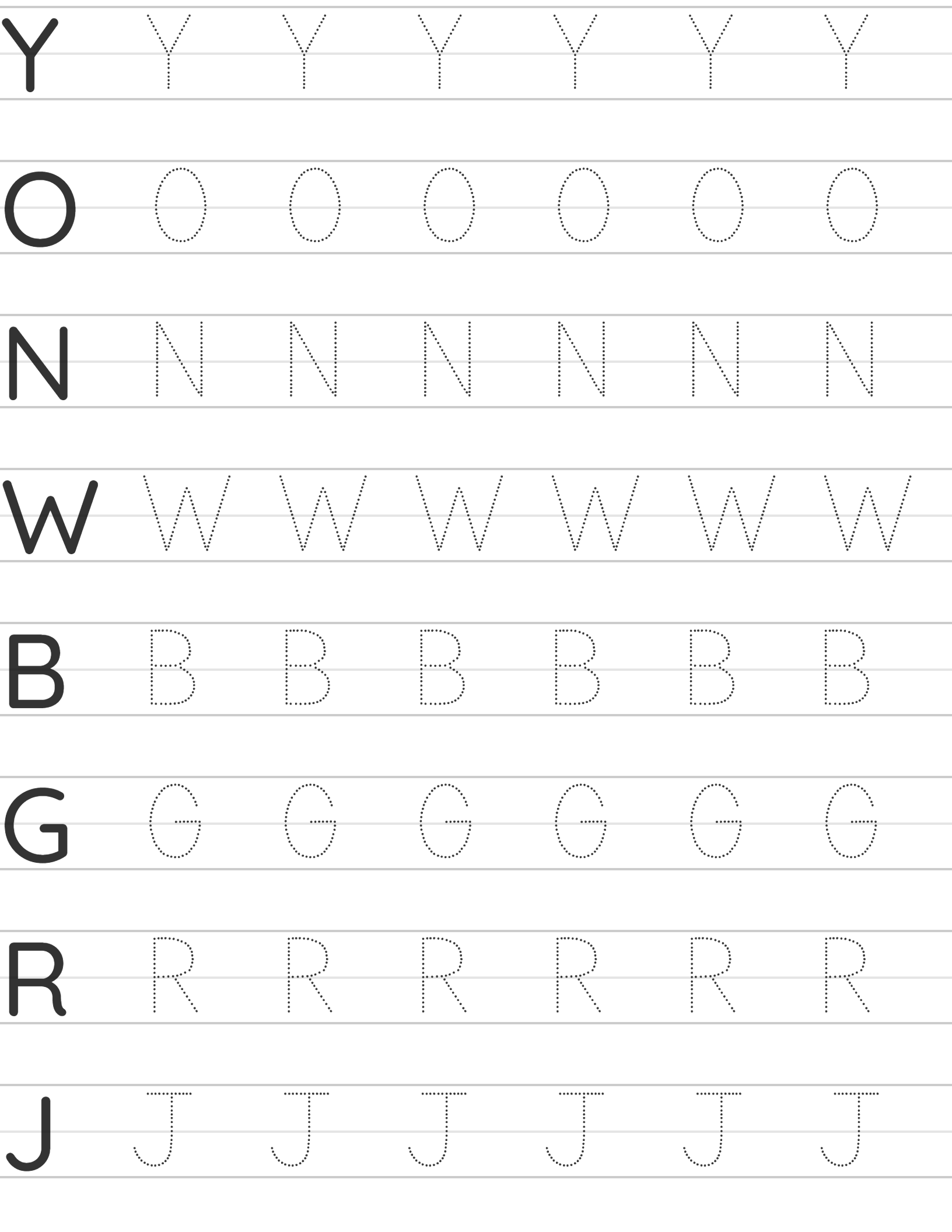All uppercase letters – printable worksheet book cover